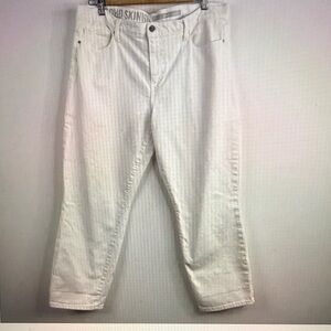 DKNY Women White Soho Skinny 5 Pockets Mid Rise Jeans Size 16